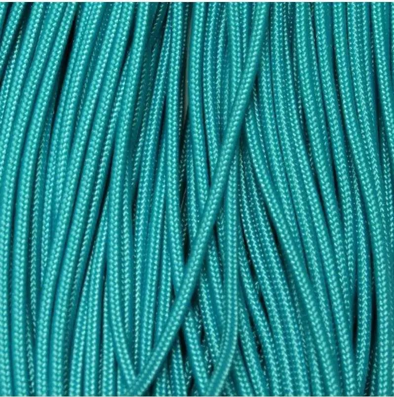 2.4 mm (3/32”) 275 Tactical Paracord Neon Turquoise Made in the USA Nylon/Nylon (100 ft) El Wood Braiding Co