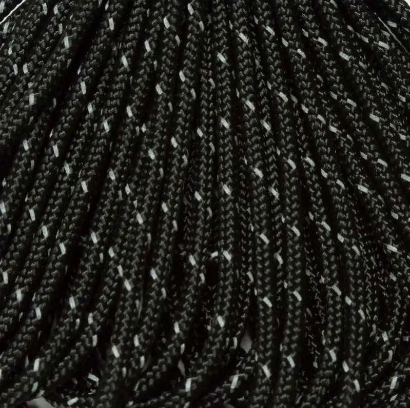 2.4 mm (3/32”) 275 Tactical Paracord Reflective Black Made in the USA Polyester/Nylon (50 ft) Atwood Rope MFG