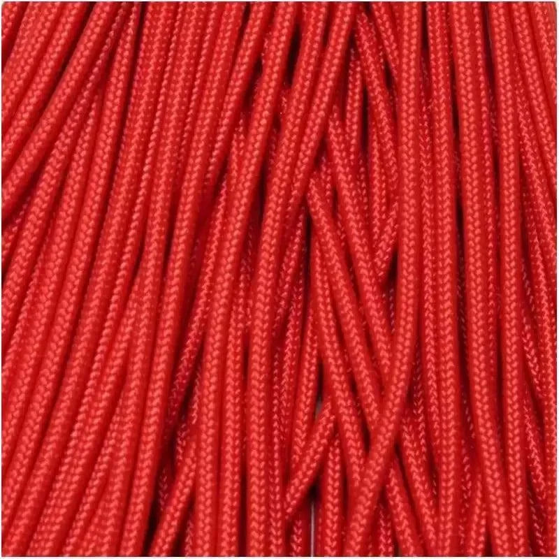 2.4 mm (3/32”) 275 Tactical Paracord Scarlet Red Made in the USA Nylon/Nylon (100 ft) El Wood Braiding Co