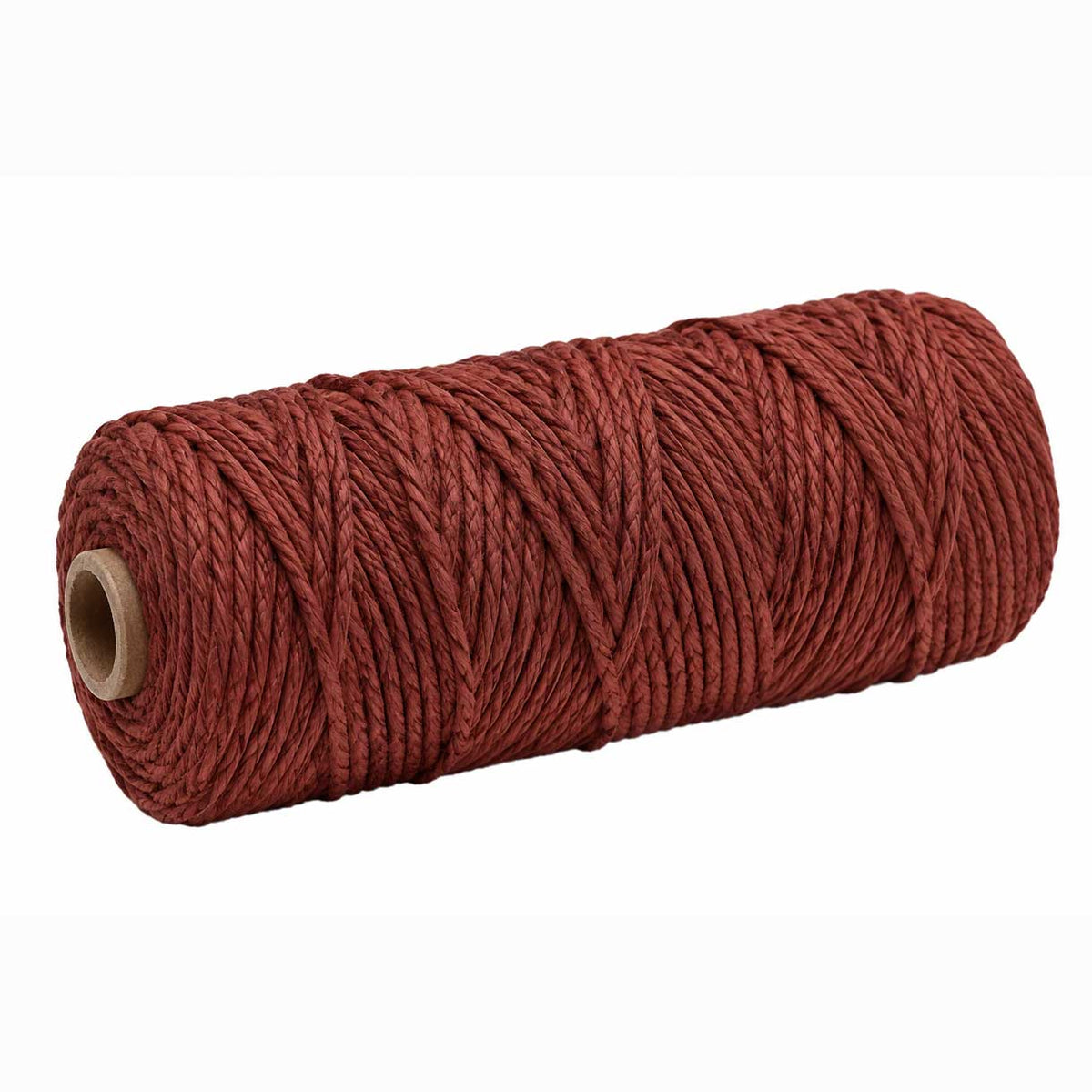 2 Pcs. 3 mm ((3/32") Brown Twisted Cotton Macrame Rope 100 m (109 yd) Per Spool 280-