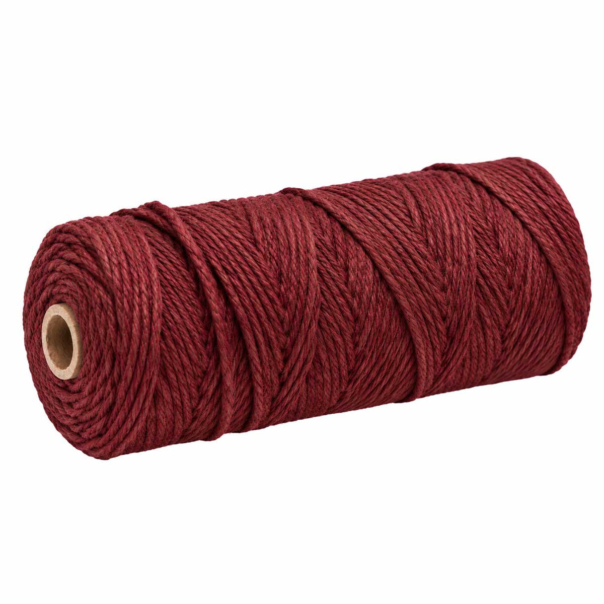 2 Pcs. 3 mm ((3/32") Dark Red Twisted Cotton Macrame Rope 100 m (109 yd) Per Spool 280-