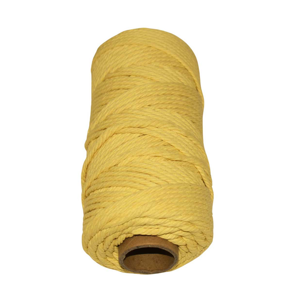 2 Pcs. 4 mm (5/32") Light Goldenrod Twisted Cotton Macrame Cord/Rope 100 m (109 yd) Per Spool.