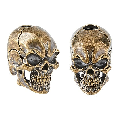 Antique Bronze Skull Charm/Bead Brass (2 Pack) 280-