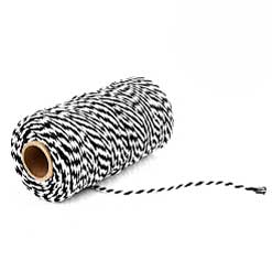 2 mm (5/64") Back/White Cotton Macrame Cord 100 m (109.3 yd) 280-