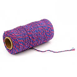 2 mm (5/64") Deep Pink/Blue Cotton Macrame Cord 100 m (109.3 yd) 280-