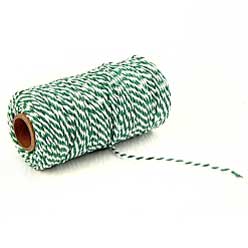 2 mm (5/64") Medium Sea Green/White Cotton Macrame Cord 100 m (109.3 yd) 280-