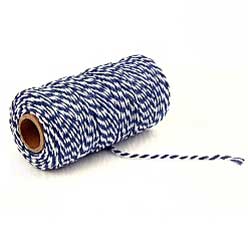 2 mm (5/64") Midnight Blue/White Cotton Macrame Cord 100 m (109.3 yd) 280-