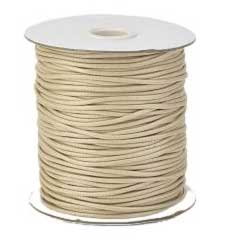 2 mm Antique White/Light Tan Round Waxed Polyester Cord/Thread 90 yd (82 m) 280-