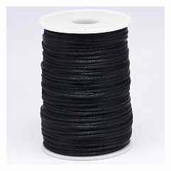2 mm Black Polyester Rattail Satin Cord/Thread 100 yd (91.5 m) 280-