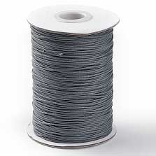 1 mm Dark Gray Round Waxed Polyester Cord/Thread 85 yd (77.5 m) 280-