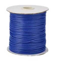 2 mm Blue Round Waxed Polyester Cord/Thread 90 yd (82 m) 280-