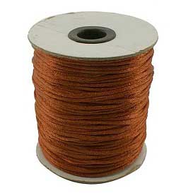 2 mm Cinnamon/Chocolate Nylon Rattail Satin Cord/Thread 100 yd (91.5 m) 280-