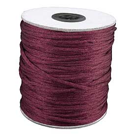 2 mm Dark Red Nylon Rattail Satin Cord/Thread 100 yd (91.5 m) 280-