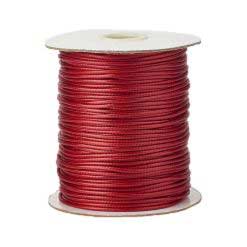 2 mm Dark Red Round Waxed Polyester Cord/Thread 90 yd (82 m) 280-