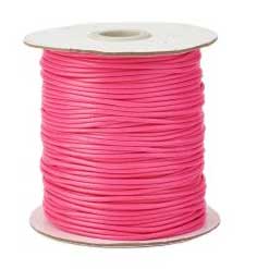 2 mm Deep Pink Round Waxed Polyester Cord/Thread 90 yd (82 m) 280-