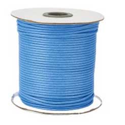 2 mm Deep Sky Blue Round Waxed Polyester Cord/Thread 90 yd (82 m) 280-