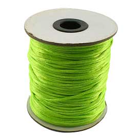2 mm Lime Green Nylon Rattail Satin Cord/Thread 100 yd (91.5 m) 280-