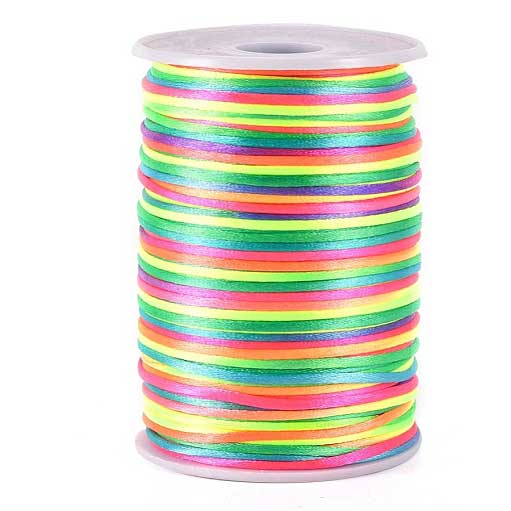 2 mm Rainbow Nylon Rattail Satin Cord/Thread 109 yd (100 m) 280-