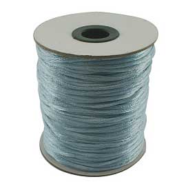2 mm Sky Blue Nylon Rattail Satin Cord/Thread 100 yd (91.5 m) 280-