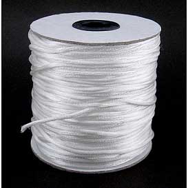 2 mm White Polyester Rattail Satin Cord/Thread 100 yd (91.5 m) 280-