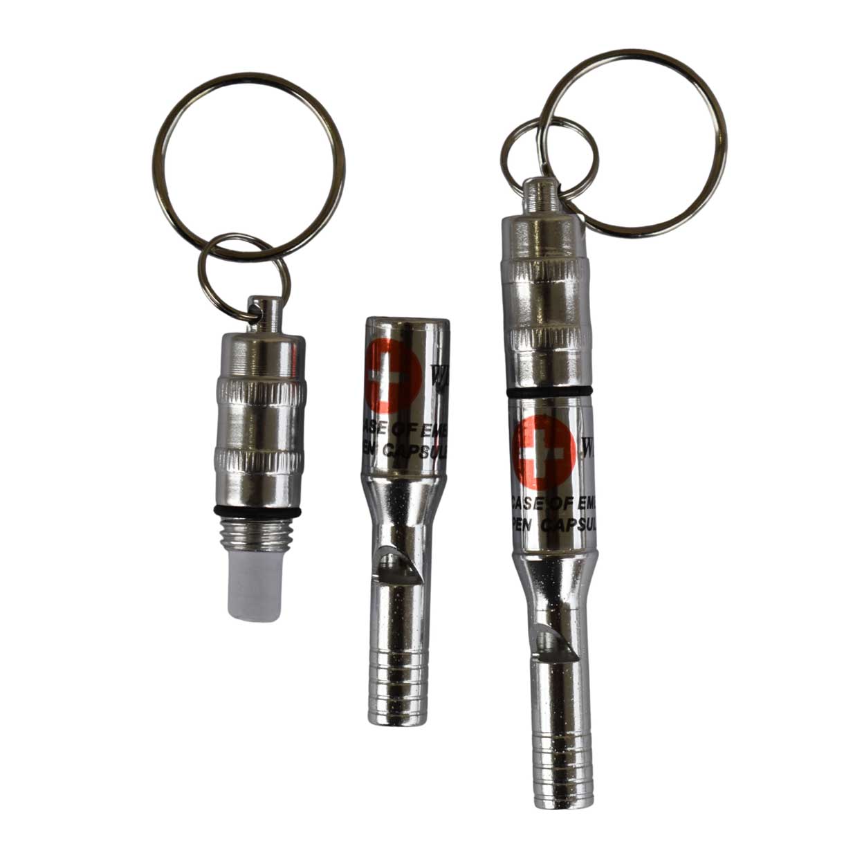 3 1/8" Silver Whistle and information holder 1 Pack