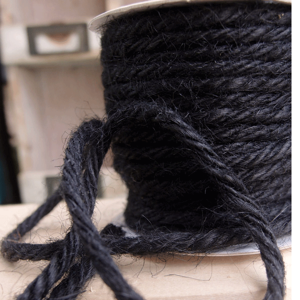 3.5 mm (9/64") Black Jute Cord/Rope 168-1074