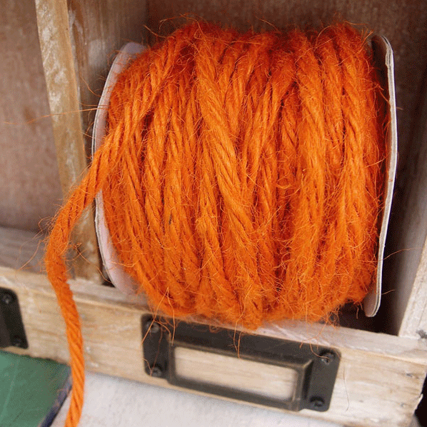 3.5 mm (9/64") Orange Jute Rope Twine 22.75 m (75 ft) Harvest Imports