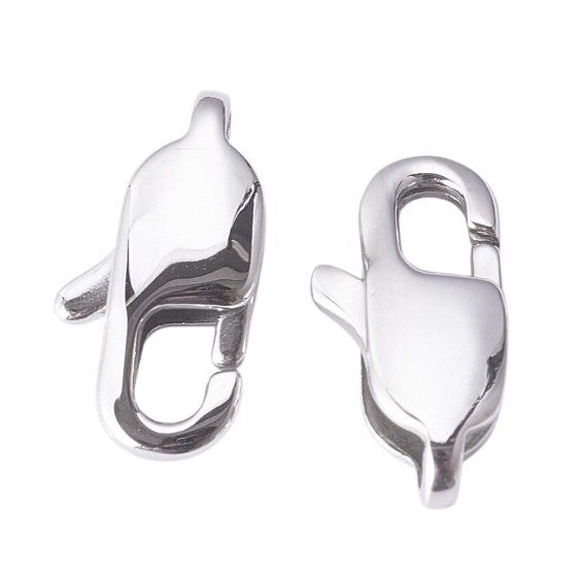 304 Stainless Steel Lobster Claw Clasps 13x6.5x3.5 mm Hole: 2 mm (5 Pack) 280-