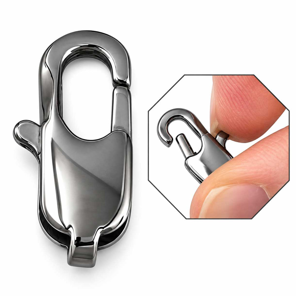 304 Stainless Steel Lobster Claw Clasps 16x8x4 mm Hole: 1x3 mm (5 Pack) 280-
