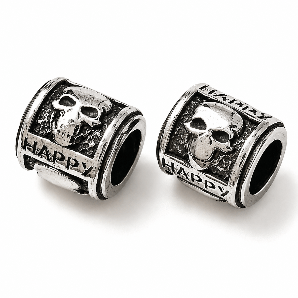 316 Surgical SS Happy Skull Bead/Charm (2 Pack) 280-