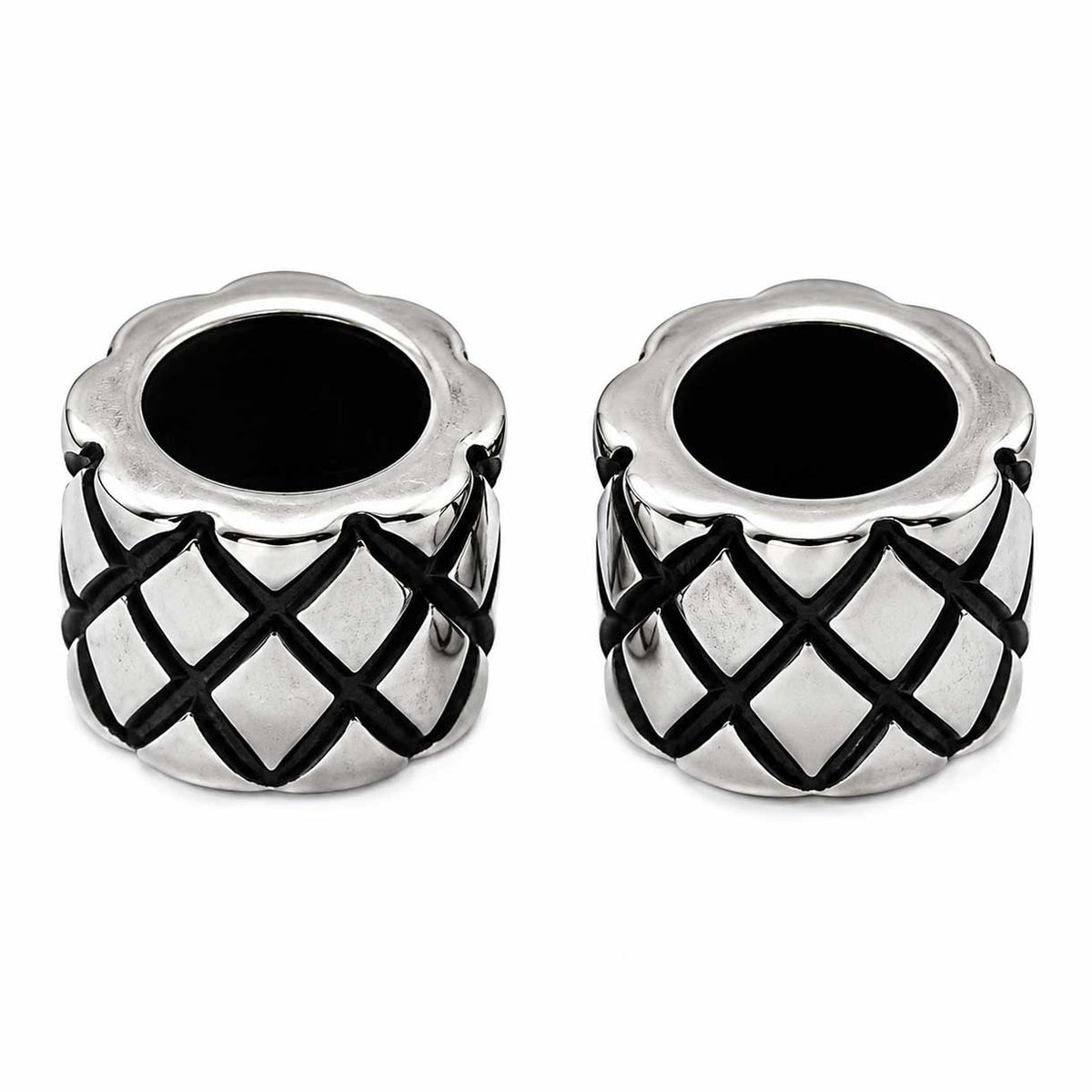 316 Surgical Stainless Steel Antique Silver Barrel Bead/Charm (2 Pack) 280-