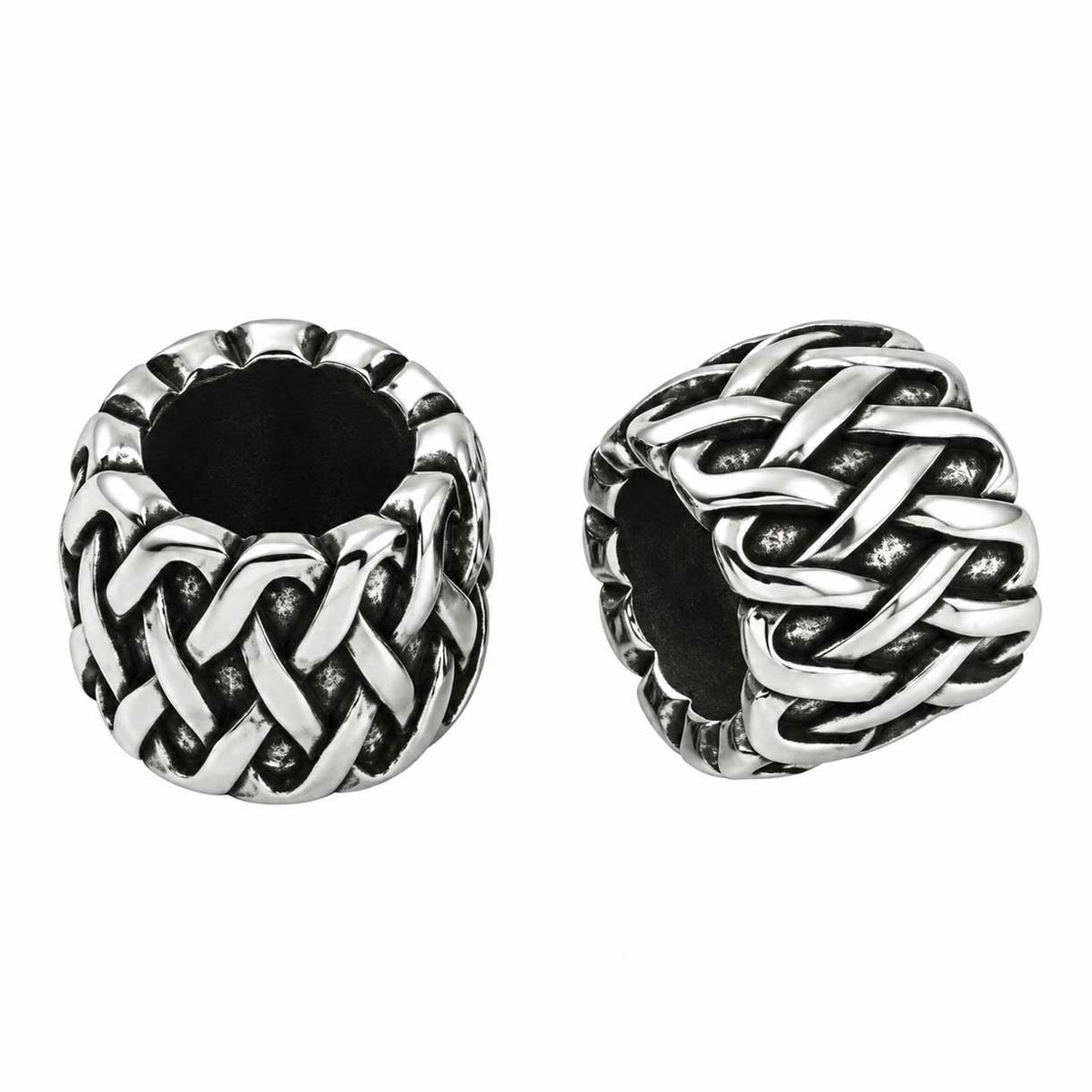 316 Surgical Stainless Steel Antique Silver Latch Work Barrel Bead/Charm