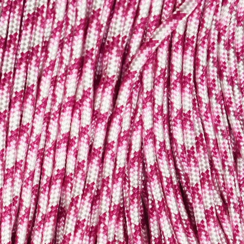 3.0 mm (1/8”) 325-3 Paracord Breast Cancer Awareness Made in the USA Nylon/Nylon (100 ft) El Wood Braiding Co