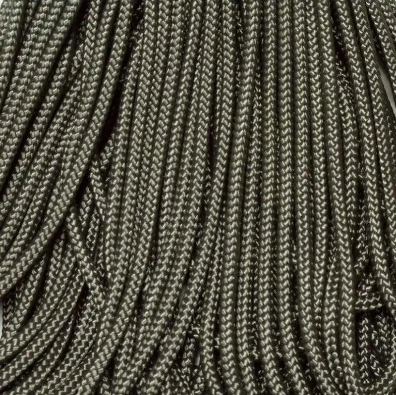 3.0 mm (1/8”) 325-3 Paracord Charcoal Gray Made in the USA Nylon/Nylon (100 ft) El Wood Braiding Co
