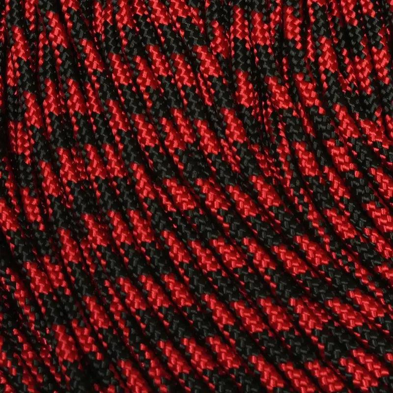 3.0 mm (1/8”) 325-3 Paracord Imperial Imperial Red and Black 50/50 Made in the USA Nylon/Nylon (100 ft) El Wood Braiding Co