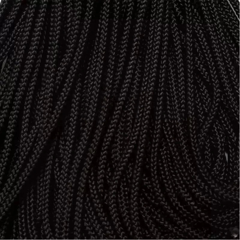 *3.0 mm (1/8”) 325-3 Paracord Jet Black Made in the USA Nylon/Nylon El Wood Braiding Co