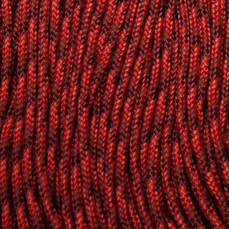 3.0 mm (1/8”) 325-3 Paracord Red Blend Made in the USA Nylon/Nylon (100 ft) El Wood Braiding Co