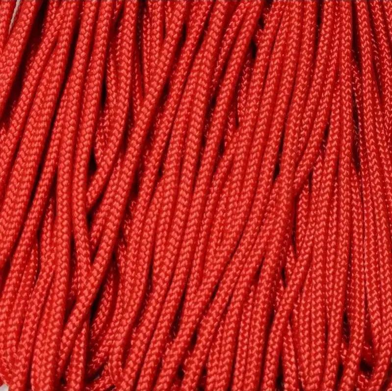 3.0 mm (1/8”) 325-3 Paracord Scarlet Red Made in the USA Nylon/Nylon (100 ft) El Wood Braiding Co