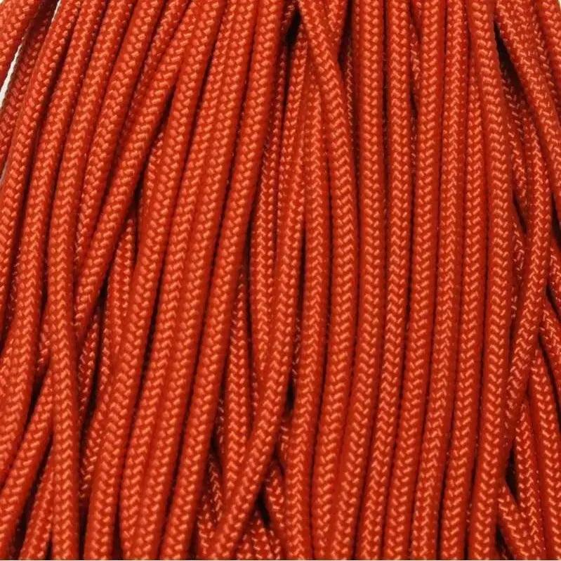 3.0 mm (1/8”) 325-3 Paracord Solar Orange Made in the USA Nylon/Nylon (100 ft) El Wood Braiding Co