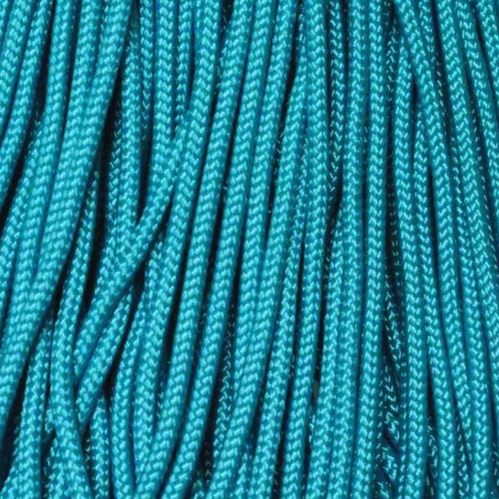 3.0 mm (1/8”) 325-3 Paracord Neon Turquoise Made in the USA Nylon/Nylon (100 ft) El Wood Braiding Co