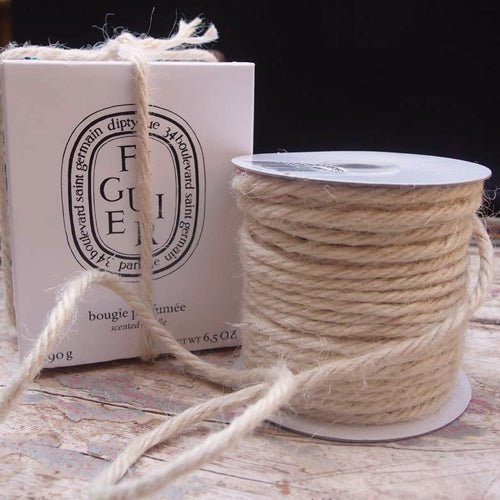 3.5 mm (9/64") Off White Jute Rope Twine 22.75 m (75 ft) Harvest Imports