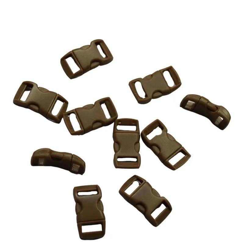 3/8" Brown Curved Side Release Plastic Buckles (10 pack) Discounts Available paracordwholesale