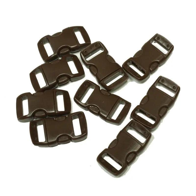 3/8" Chocolate Brown Curved Side Release Plastic Buckles (10 pack) Discounts Available paracordwholesale