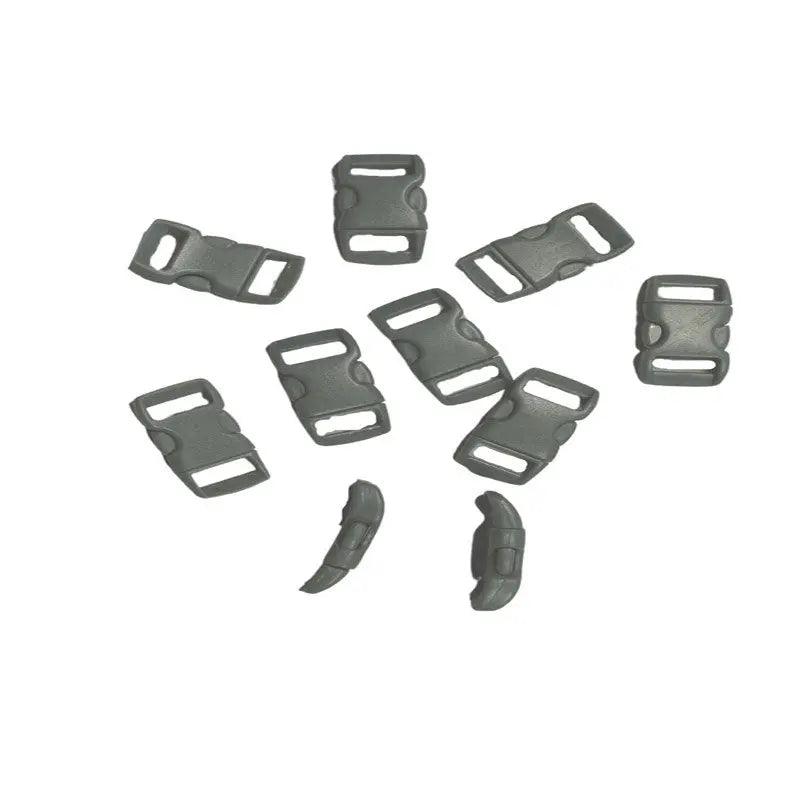 3/8" Gray Curved Side Release Plastic Buckles (10 pack) Discounts Available paracordwholesale