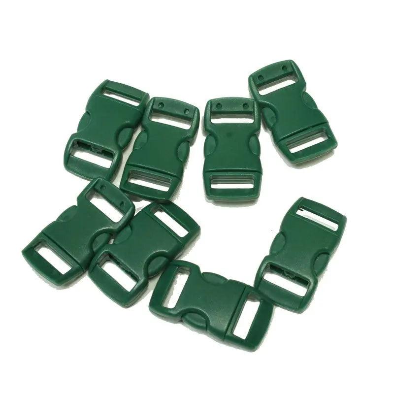 3/8" Hunter Green Curved Side Release Plastic Buckles (10 pack) Discounts Available paracordwholesale