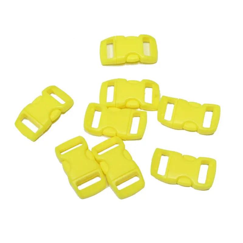 3/8 Inch Neon Yellow Curved Side Release Buckles (10 Pack) - Paracord Galaxy