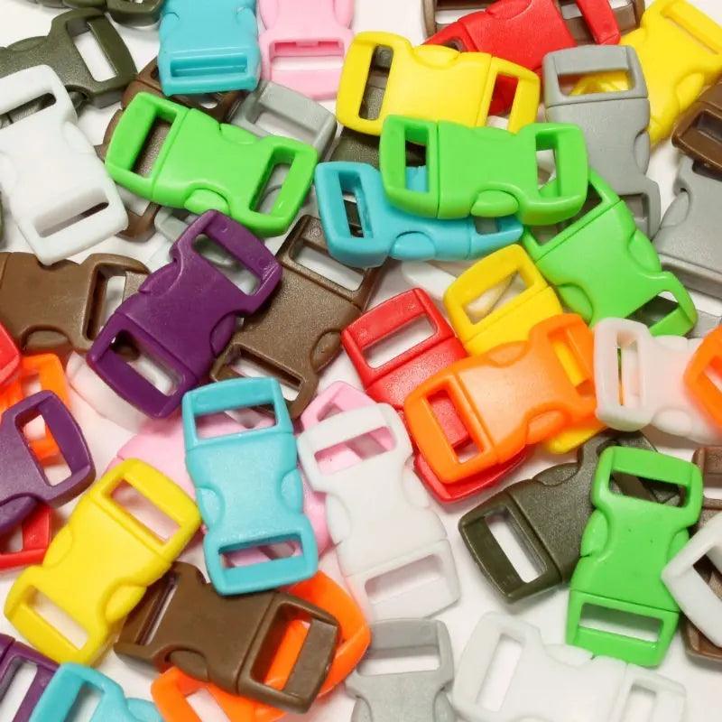 3/8" Random Color Mix Curved Side Release Plastic Buckles (50 pack) paracordwholesale