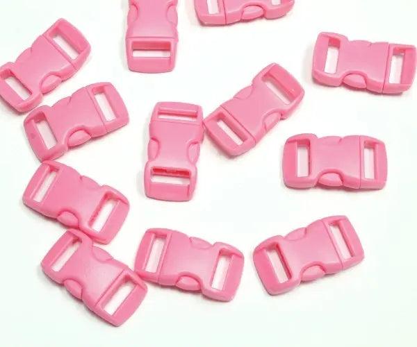 3/8" Pink Curved Side Release Plastic Buckles (10 pack) Discounts Available paracordwholesale