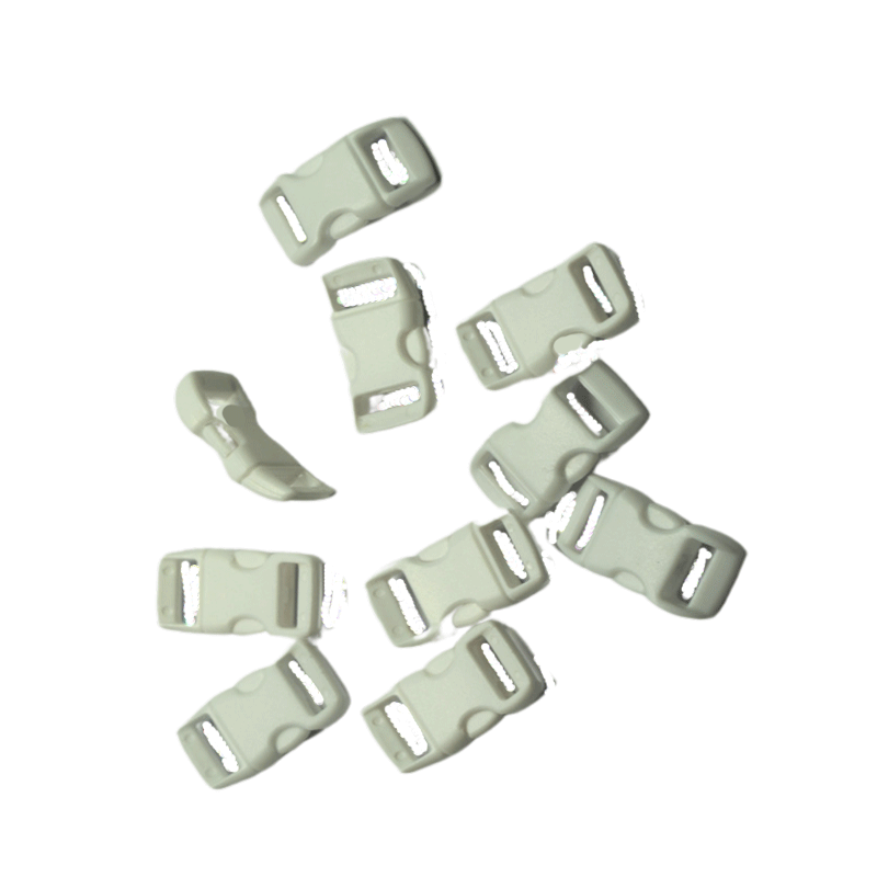 3/8" White Curved Side Release Plastic Buckles (10 pack) Discounts Available paracordwholesale