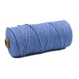 3 mm ((3/32") Cornflower Blue Twisted Cotton Macrame Rope 100 m (109 yd) 280-